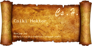 Csiki Hektor névjegykártya
